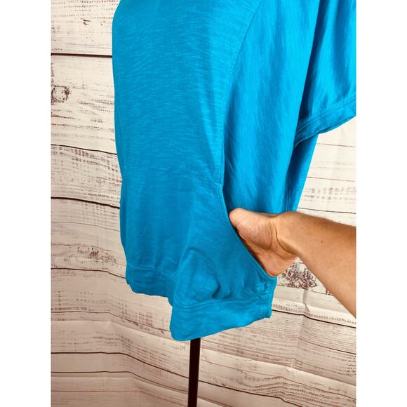 Weekends Chicos 0 Dolman Tee Shirt Womens S Pouch Pocket V Neck Short Sleeves - Picture 5 of 12